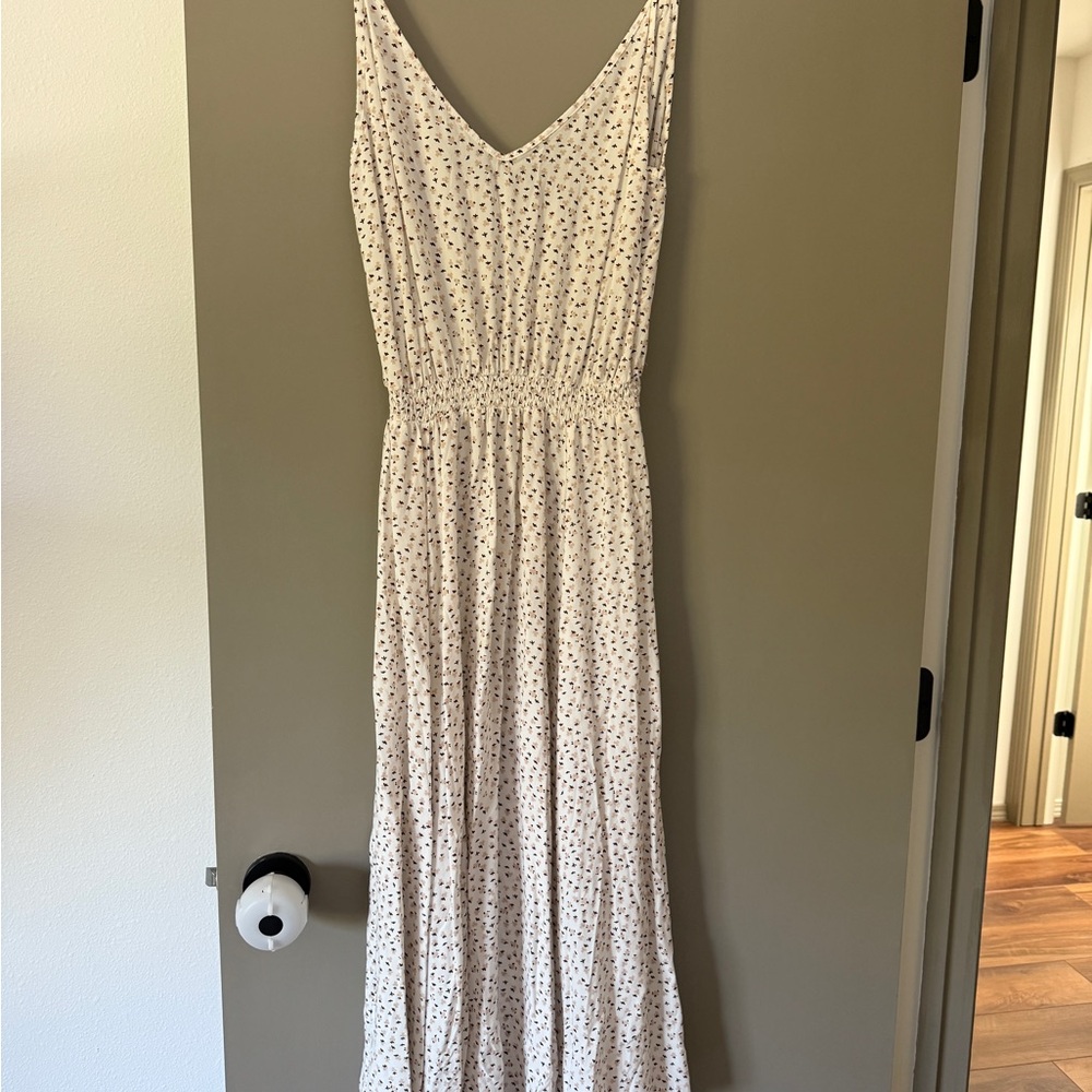Aura White Maxi Dress with Floral Print
